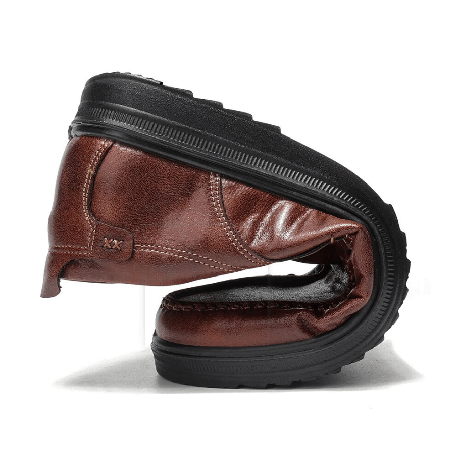 Mens Comfy Casual Non-slip Loafers Leather Shoes