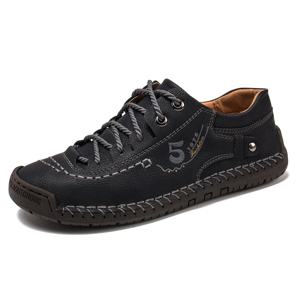Men's Handmade Velcro Suede Beck Shoes Waterproof Leather Casual Sneakers Non-Slip Breathable