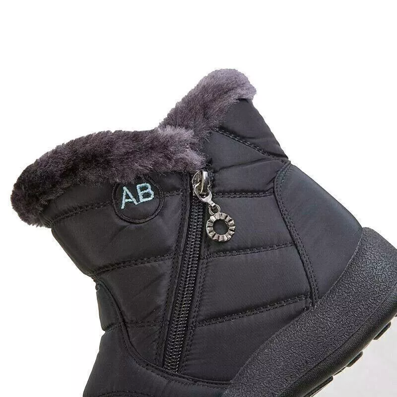 Winter Waterproof Women Shoes Snow Boots Fur-lined Slip On Warm Ankle Size