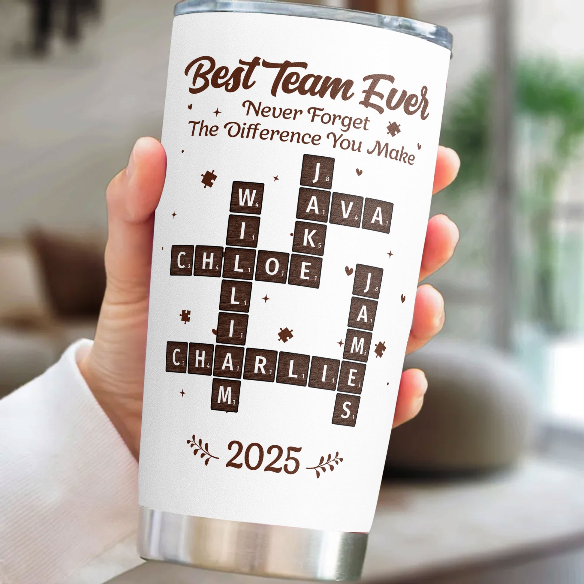 Personalized “Best Team Ever” Scrabble Mug