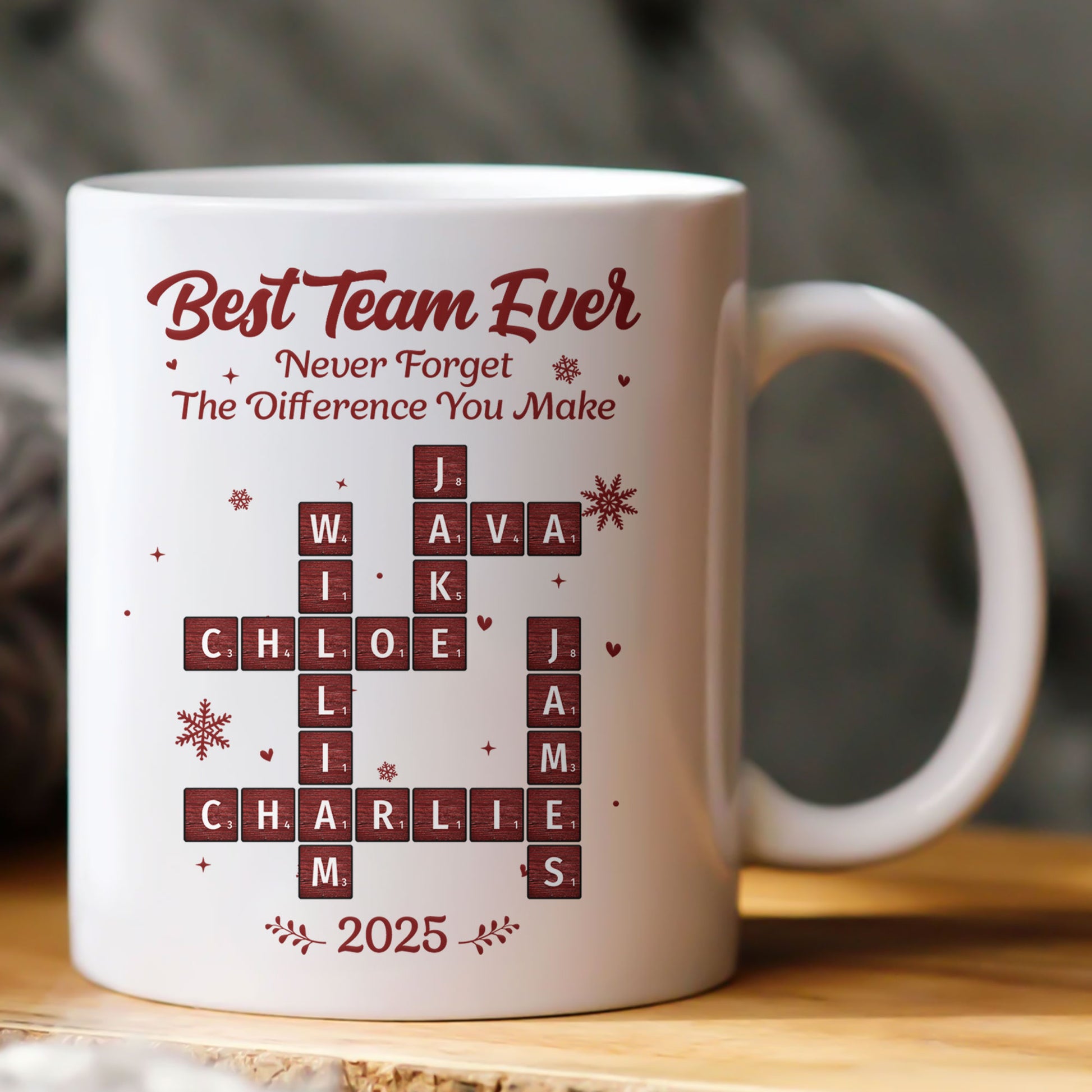Personalized “Best Team Ever” Scrabble Mug (Tubmler Cup)