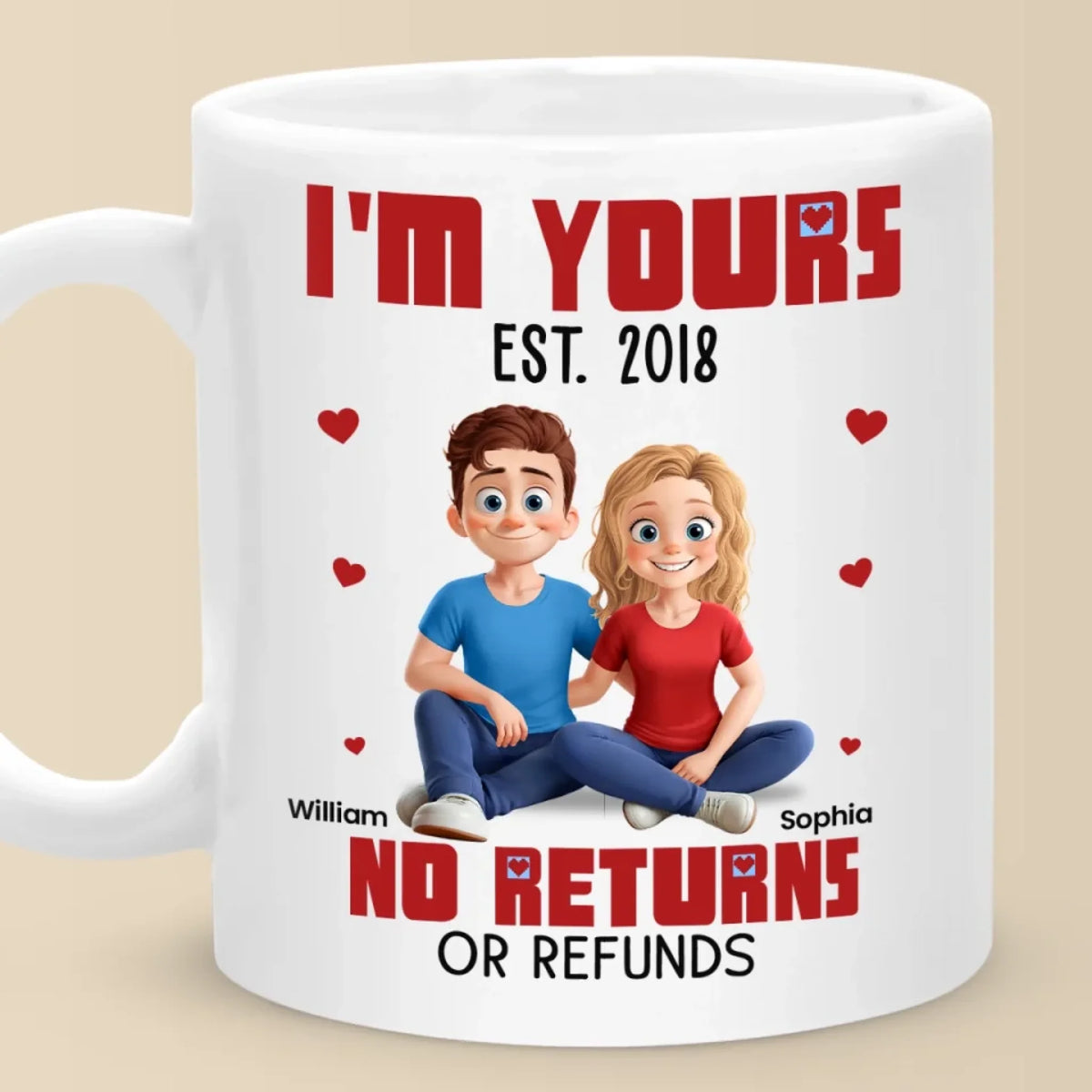 Forever Ours – Personalized Couple Mug, A Special Anniversary Gift for Husband & Wife