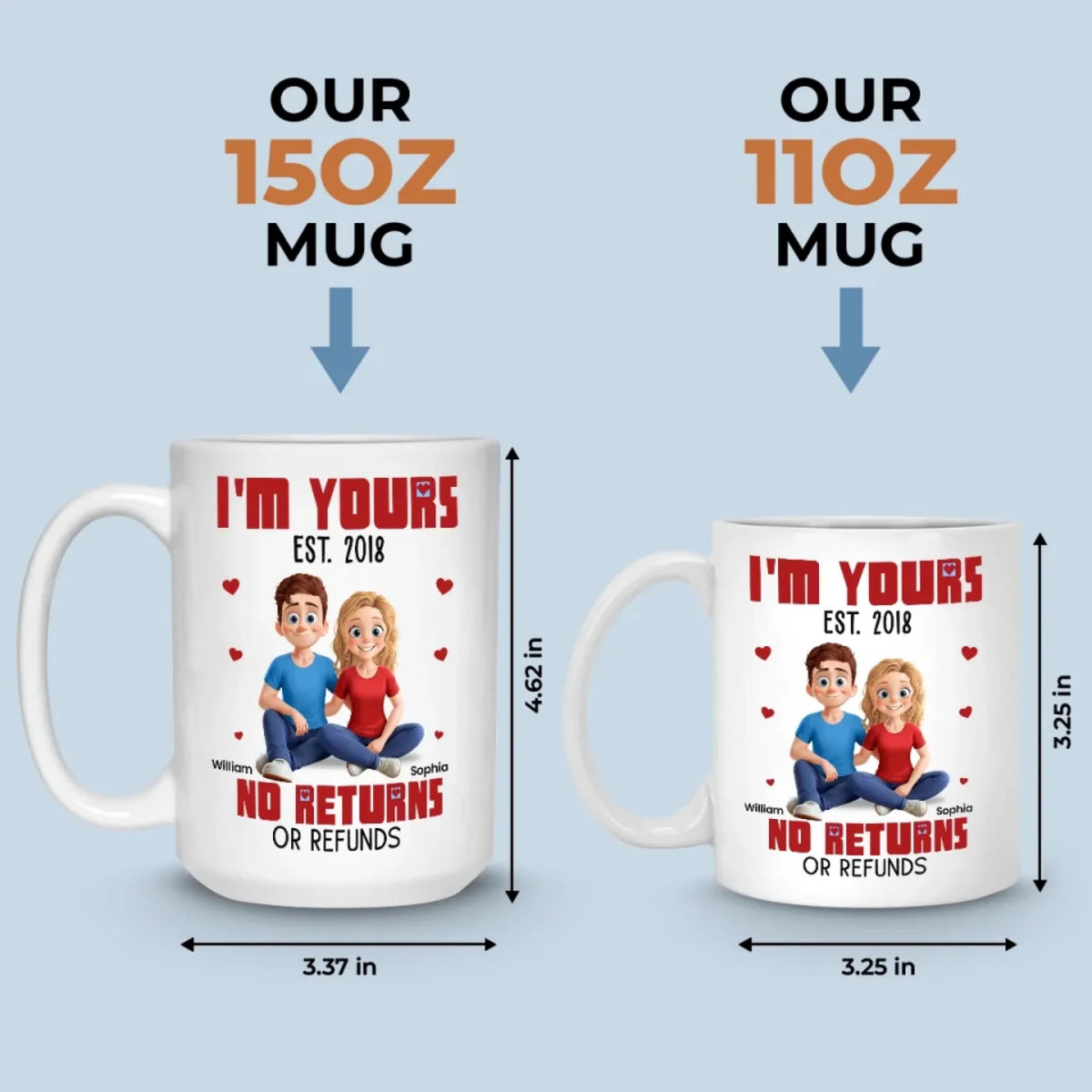 Forever Ours – Personalized Couple Mug, A Special Anniversary Gift for Husband & Wife