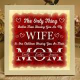 Personalized LED Flower Shadow Box for Wife - "Having You As My Wife" Romantic Mother's Day Gift