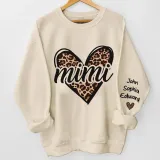 Grandmas Love Shines in Leopard Hearts - Custom Sweatshirt & Hoodie