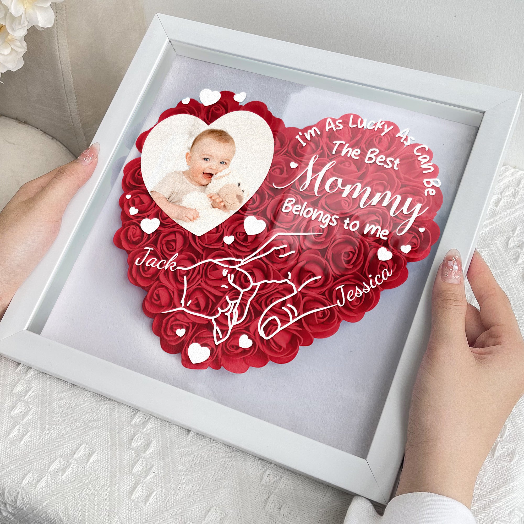 Luckiest Kid In The World: Mommy & Me Personalized LED Shadow Box