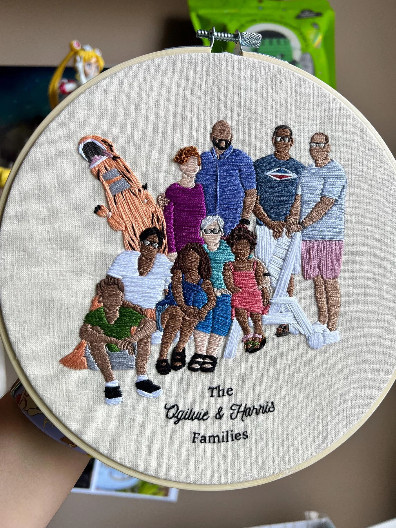 Custom Embroidered Portrait | Family Portrait | Friends Portrait | Anniversary Gift