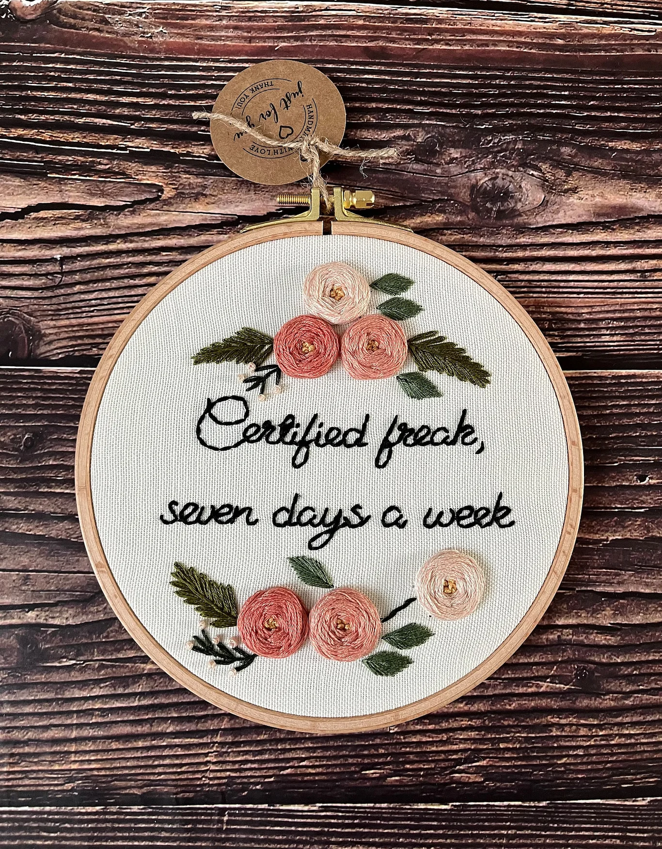 Custom Embroidery Hoop Art, Personalized Wall Decor, Hand Embroidered Flower Wreath, Floral Embroidery Hoop,Custom Name Embroidery