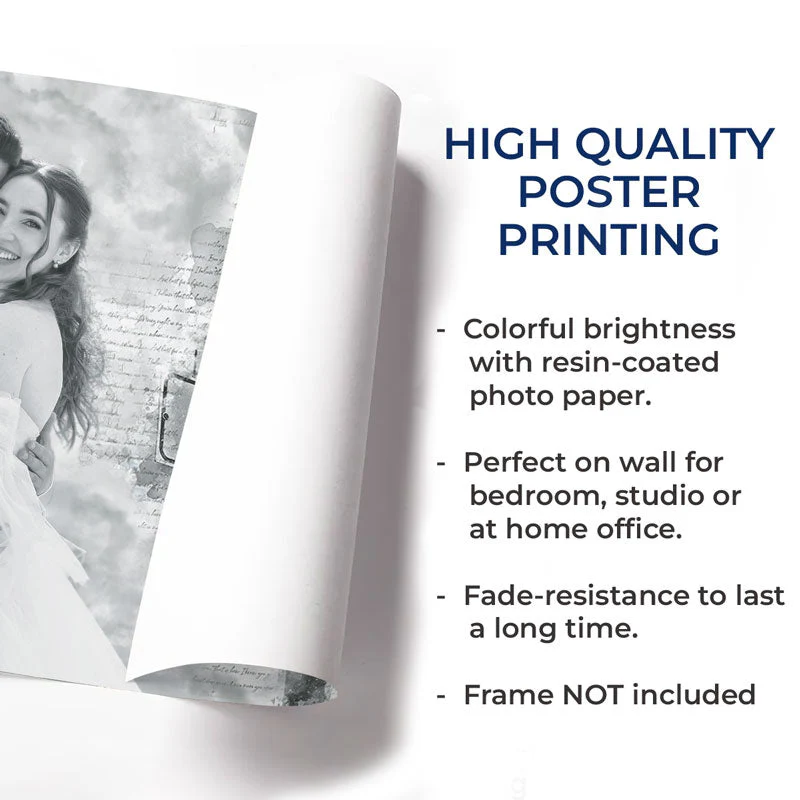 Personalized Couple Photo Poster – “I Need You Because I Love You” Custom Horizontal Gift for Husband and Wife