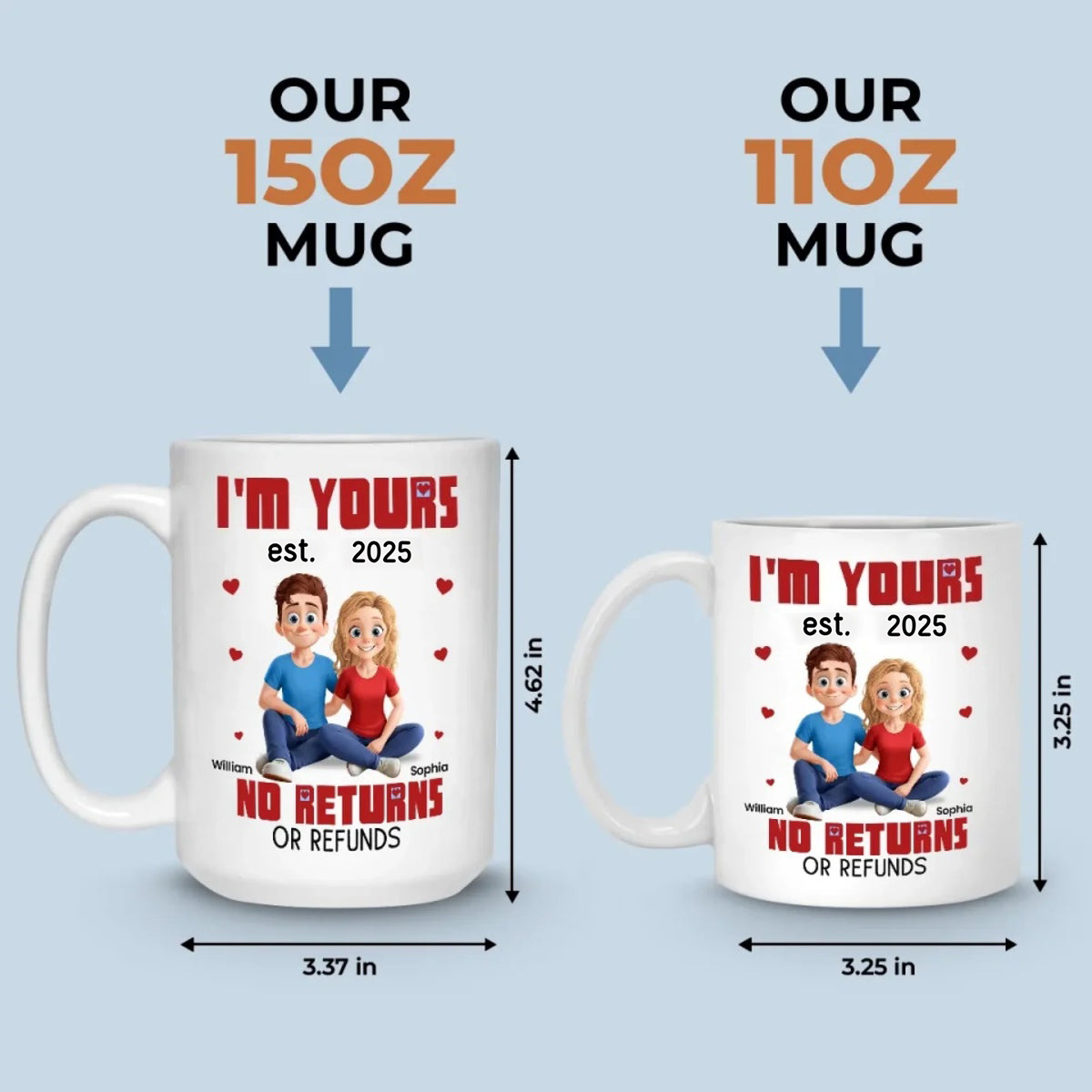 Forever Ours – Personalized Couple Mug, A Special Anniversary Gift for Husband & Wife