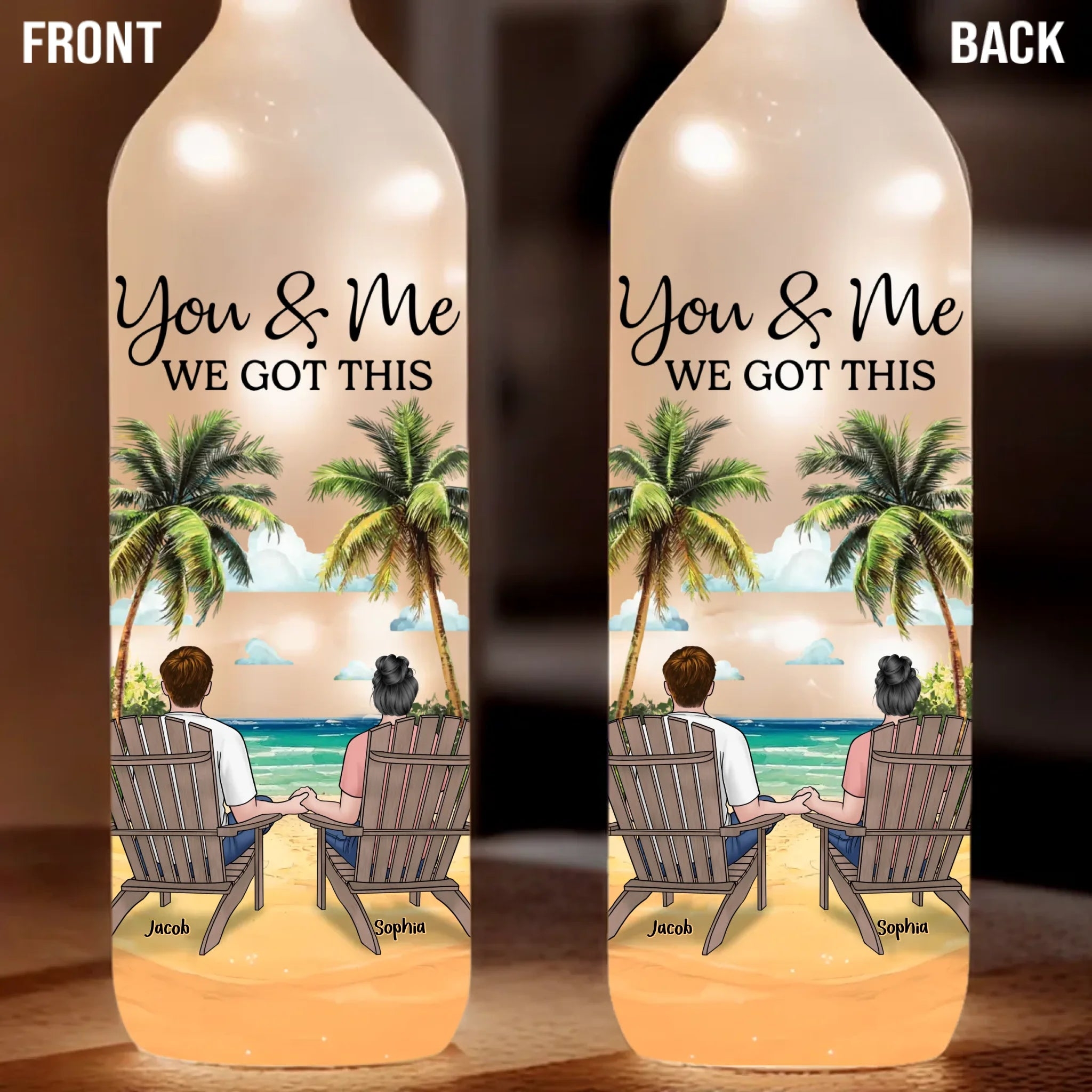 You and Me, We Got This – Custom Bottle Lamp for Couples, Gift for Husband & Wife
