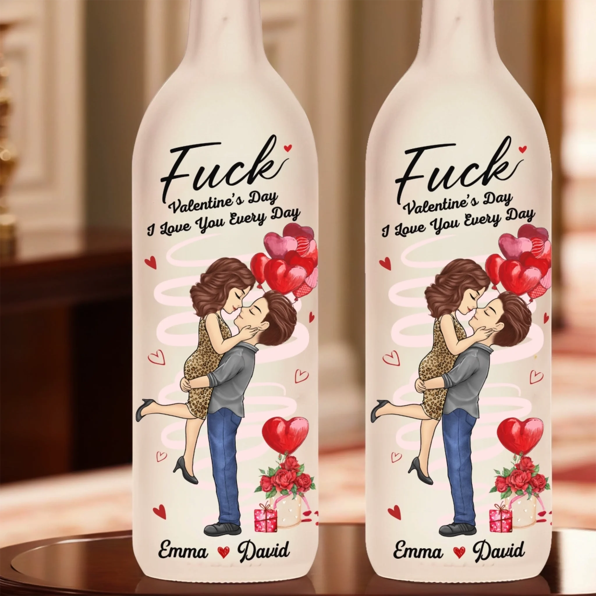 Personalized LED Bottle Lamp – Meaningful Anniversary Gift for Couples – Years Passed, Our Love Only Grows