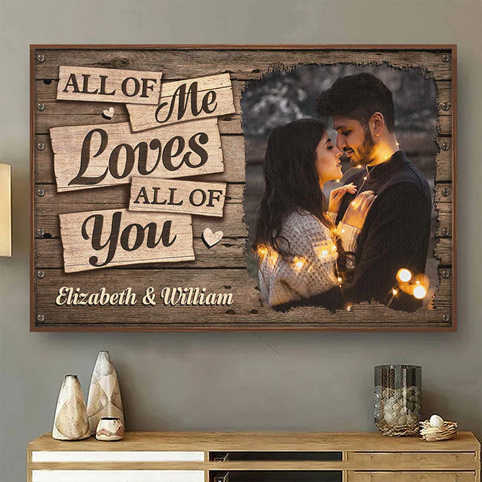 I Completely Love You” Personalized Horizontal Poster – Upload Your Photo, Romantic Gift for Couples, Husband & Wife