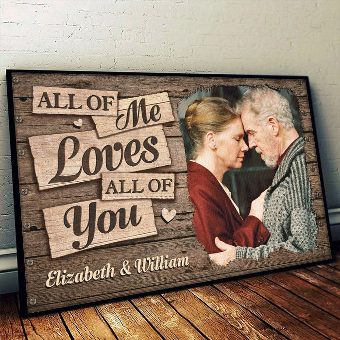 I Completely Love You” Personalized Horizontal Poster – Upload Your Photo, Romantic Gift for Couples, Husband & Wife