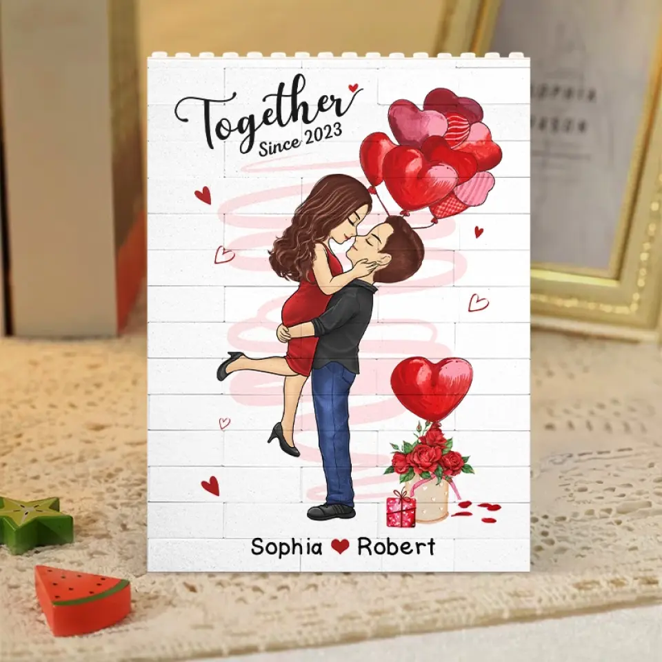 "Forever Yours" – A Timeless Token of Love（Custom Vertical Engraved Building Blocks - Personalized Anniversary & Wedding Gift for Couples ）