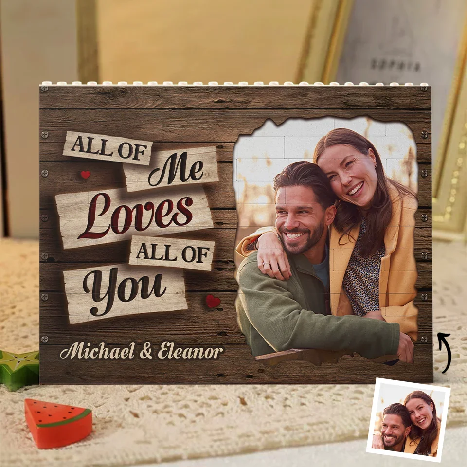 Custom Photo "Two Hearts, One Soul" Building Blocks（Personalized Couple Keepsake – Anniversary Gift for Husband & Wife）