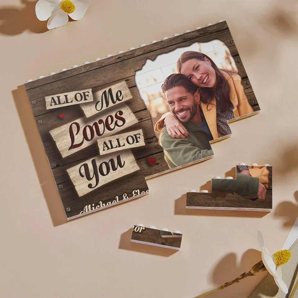 Custom Photo "Two Hearts, One Soul" Building Blocks（Personalized Couple Keepsake – Anniversary Gift for Husband & Wife）