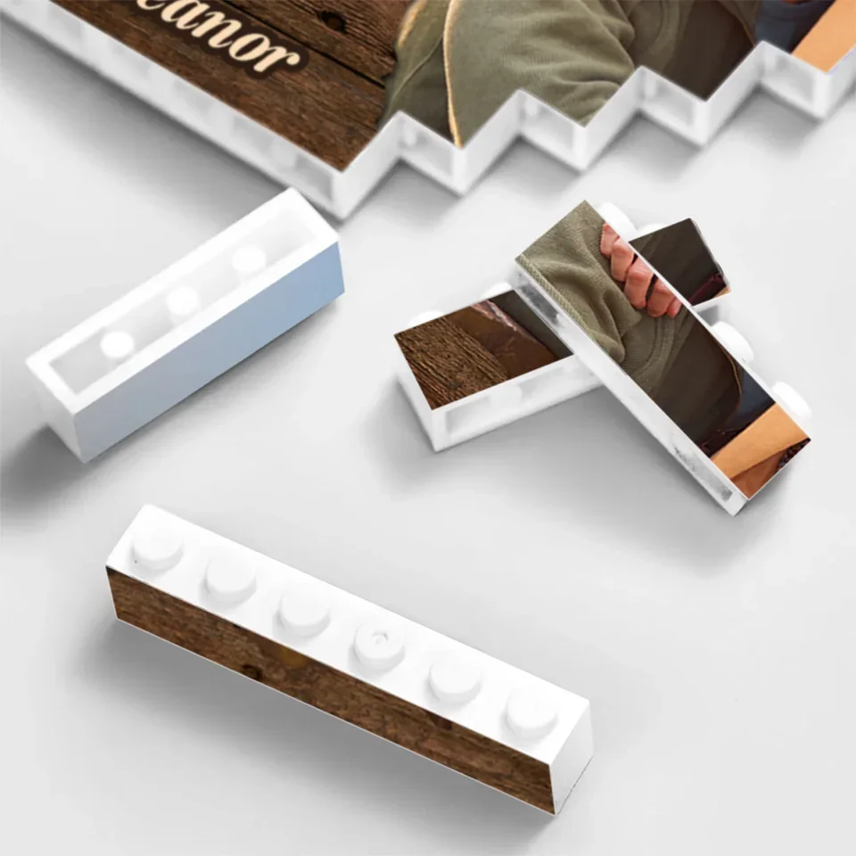 Custom Photo "Two Hearts, One Soul" Building Blocks（Personalized Couple Keepsake – Anniversary Gift for Husband & Wife）