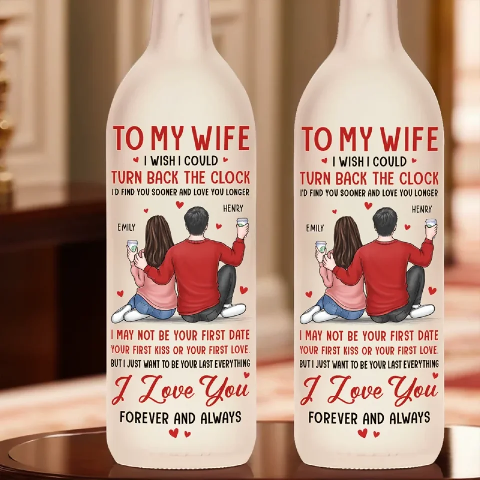 I Love You Forever and Always – Personalized Couple Bottle Lamp, Anniversary Gift