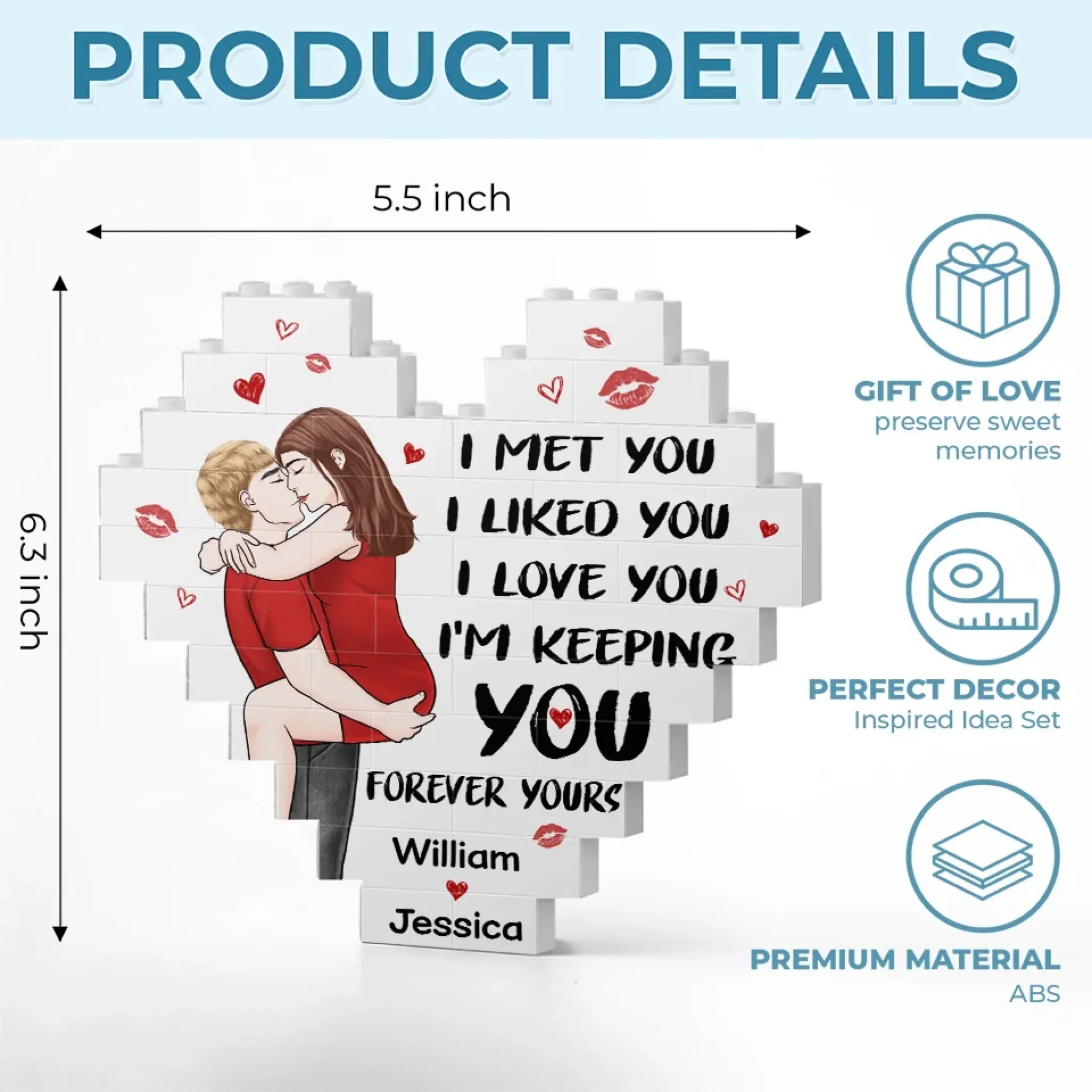 “You Are My Light In The Dark” Heart\n（A Personalized Couple Keepsake – Meaningful Anniversary Gift for Husband & Wife）