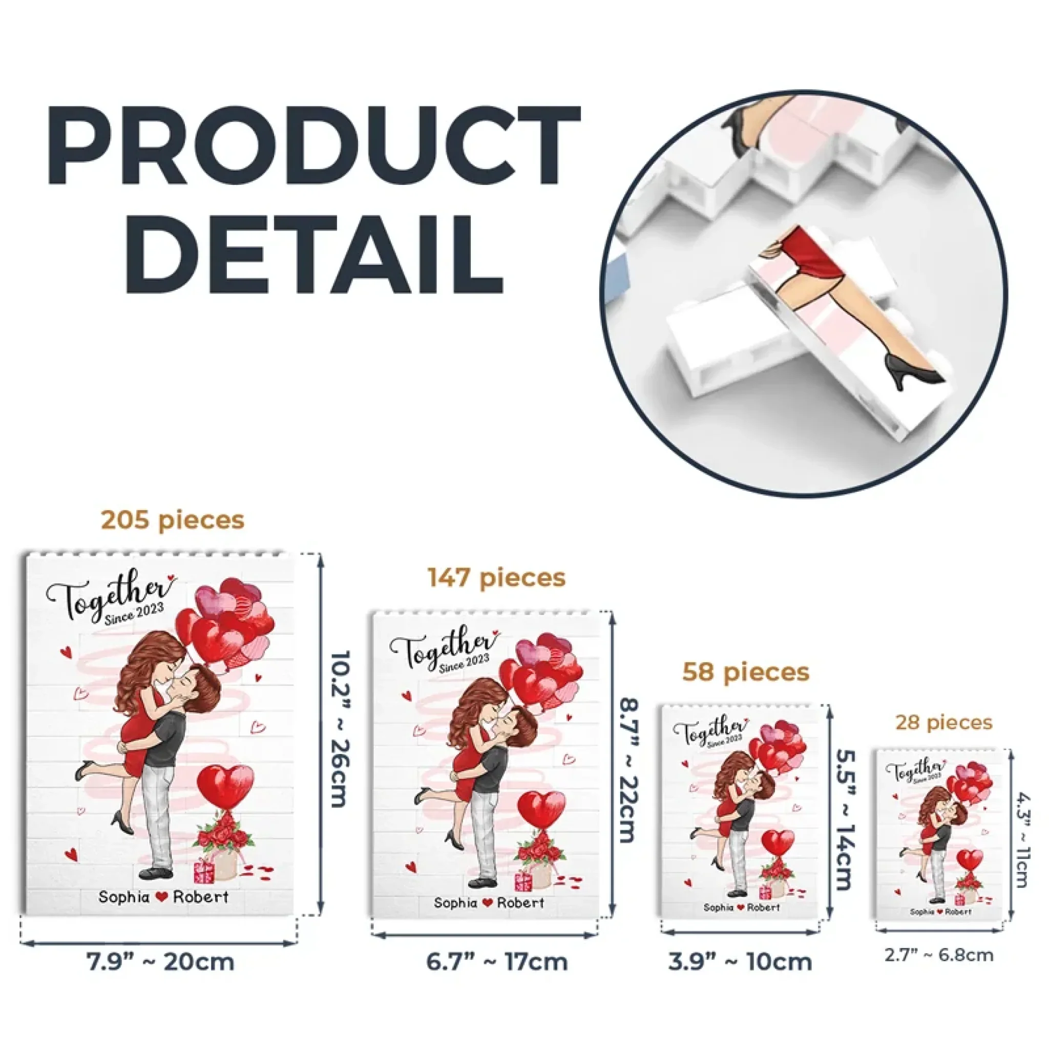 "Forever Yours" – A Timeless Token of Love（Custom Vertical Engraved Building Blocks - Personalized Anniversary & Wedding Gift for Couples ）