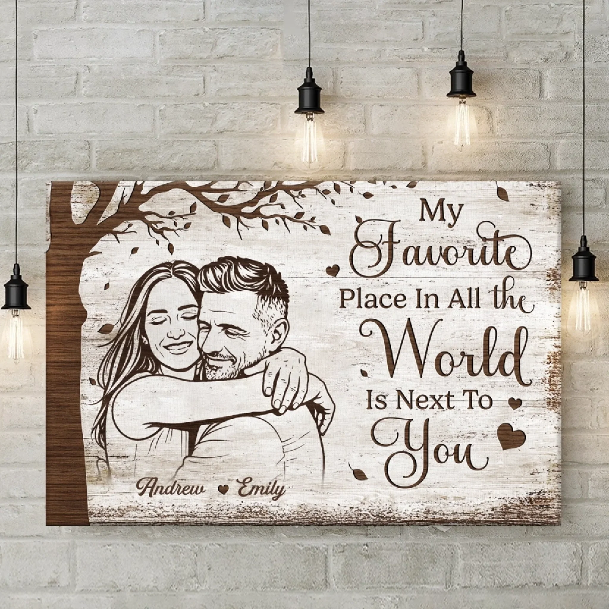 Personalized Anniversary Photo Poster or Canvas – Custom Wedding Gift for Husband & Wife, Him & Her – Happily Ever After