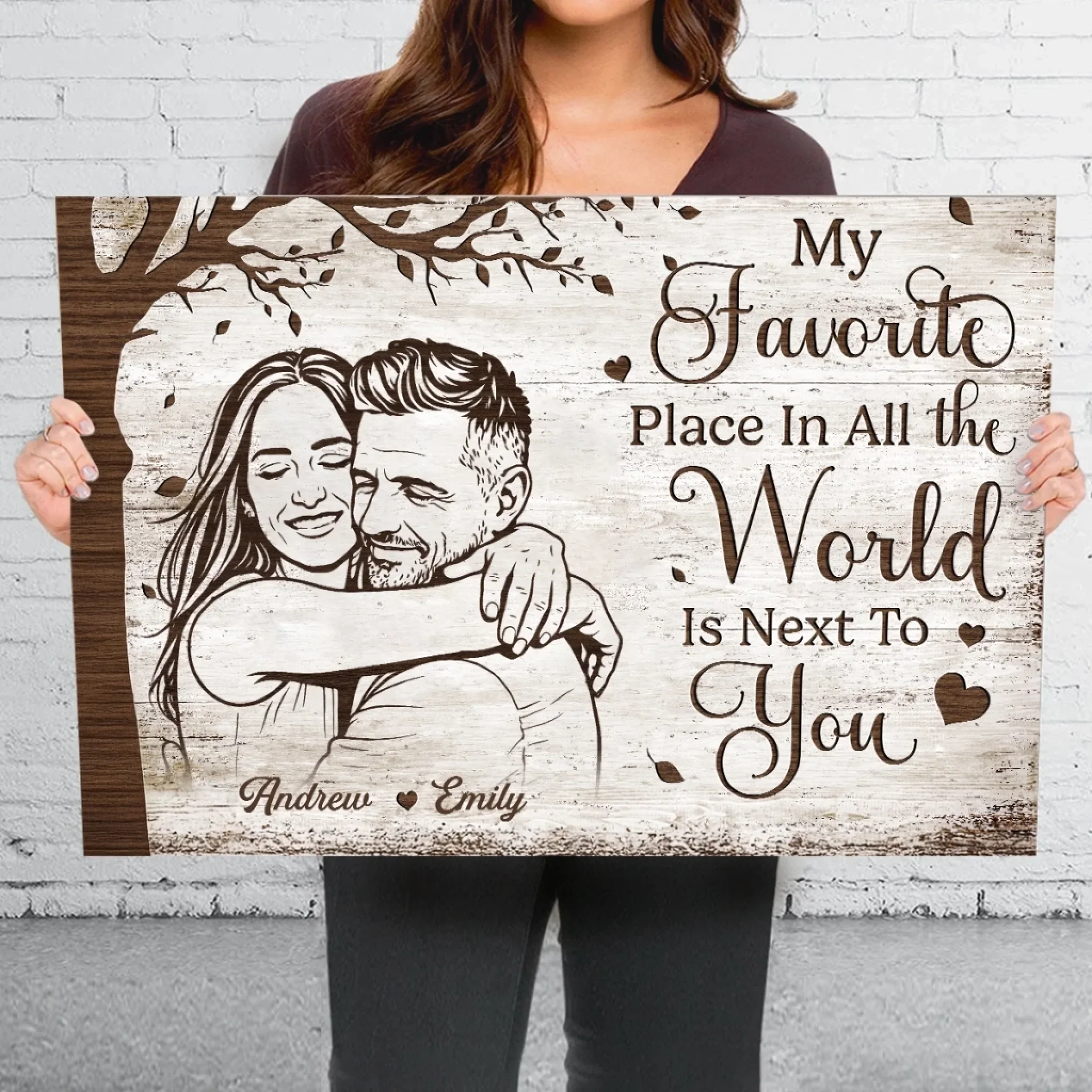 Personalized Anniversary Photo Poster or Canvas – Custom Wedding Gift for Husband & Wife, Him & Her – Happily Ever After