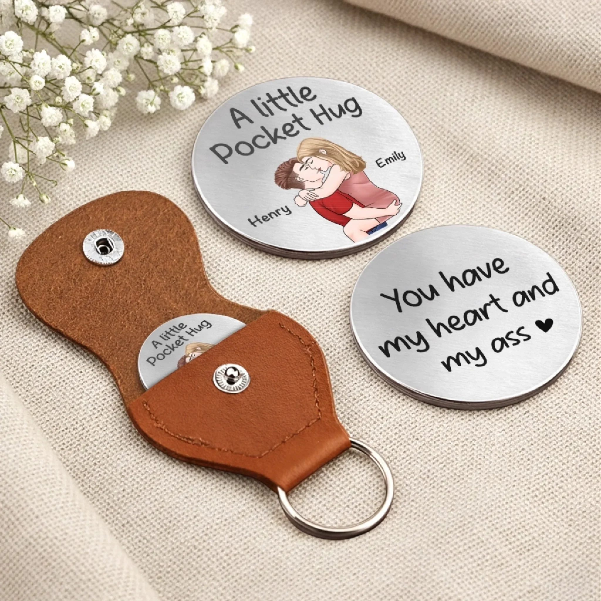 Personalized Pocket Hug – Custom Anniversary & Wedding Gift for Husband & Wife