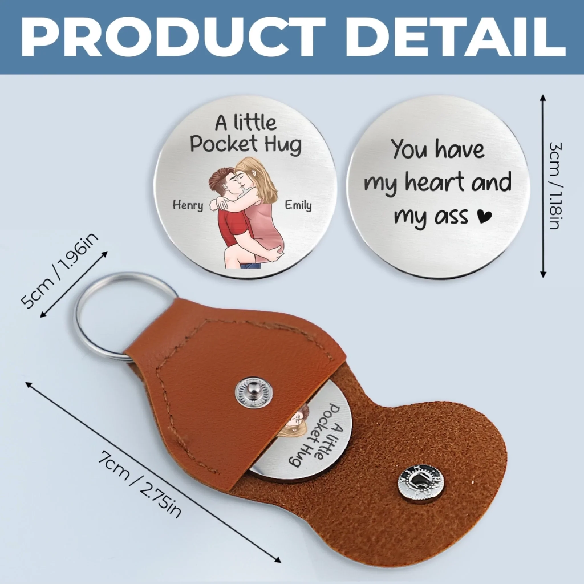 Personalized Pocket Hug – Custom Anniversary & Wedding Gift for Husband & Wife