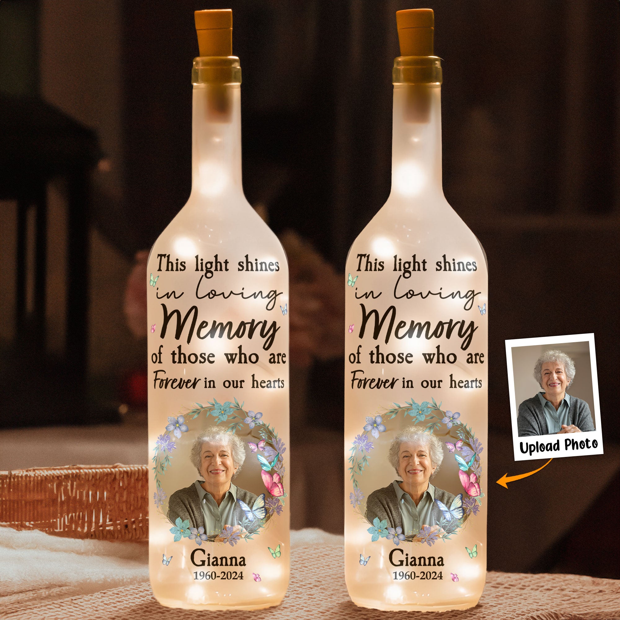 Shine in Memory – Personalized LED Bottle Lamp with Your Loved One’s Photo