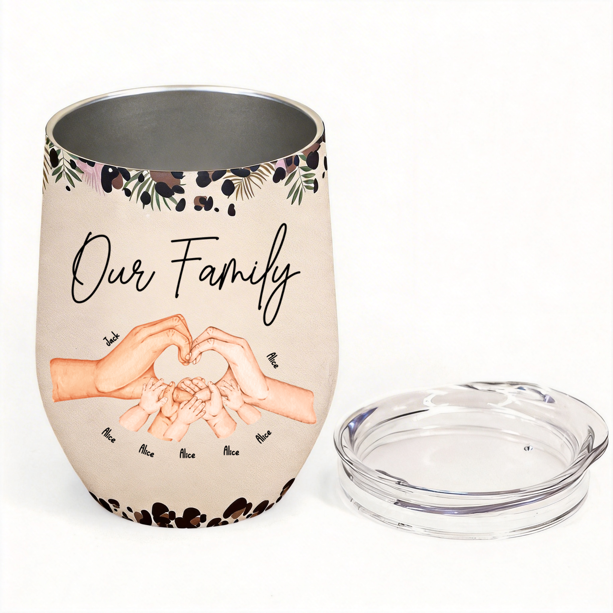 Mother's Day Gift: Personalized "Our Family" Hands Tumbler