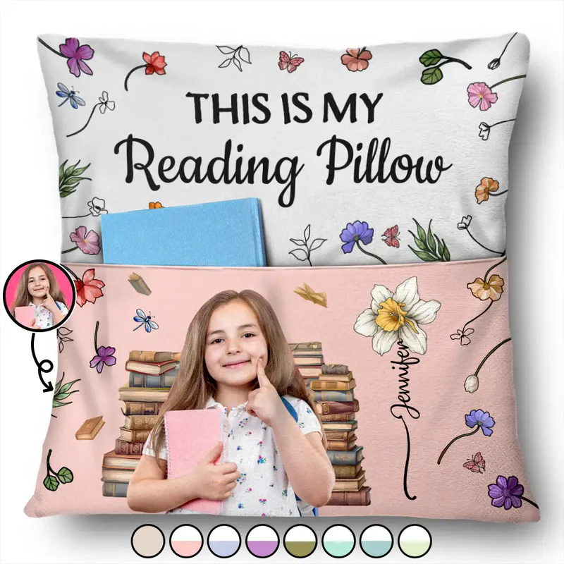 This Is My Reading Pillow – Custom Photo Personalized Pocket Pillow