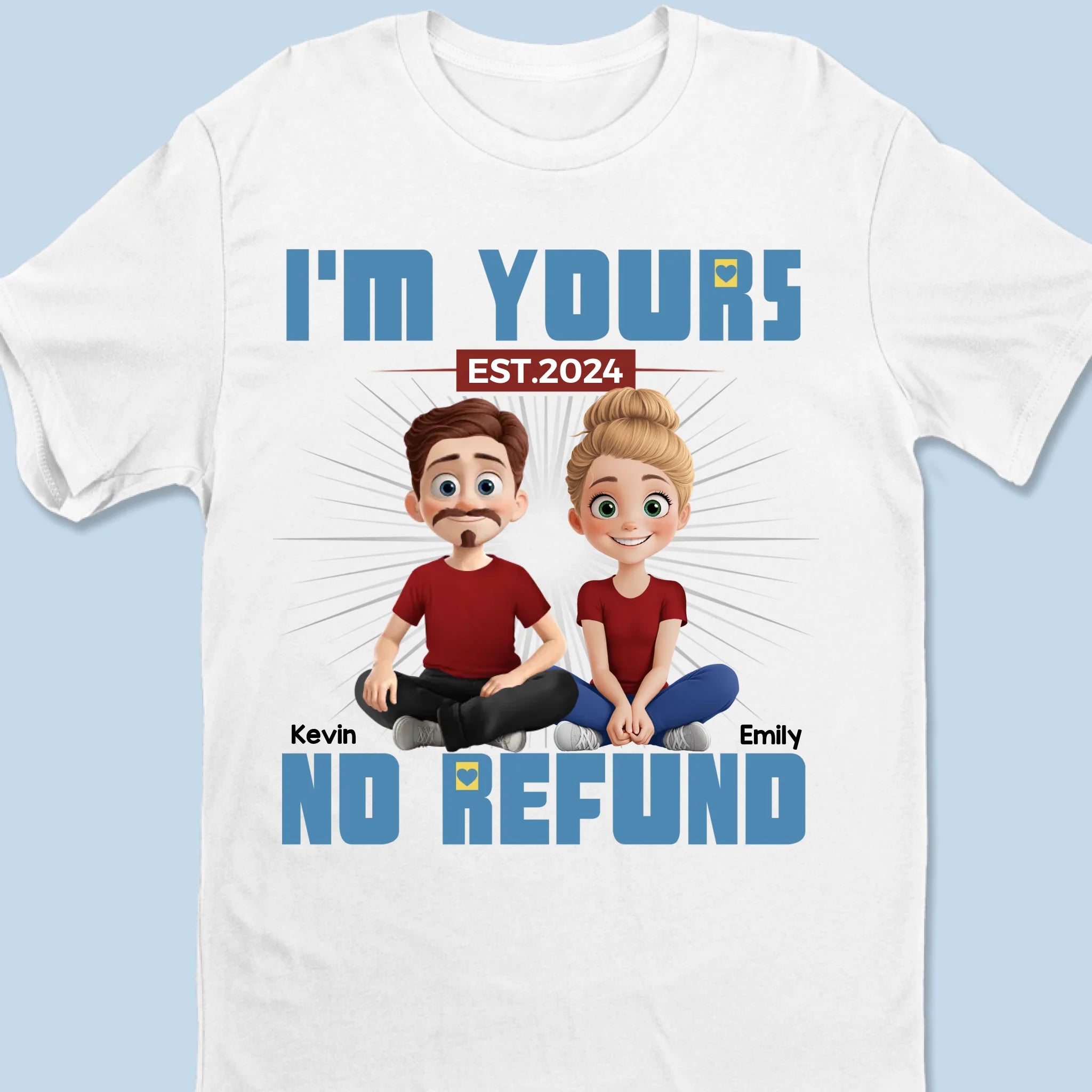 Custom Couple Apparel – Personalized Unisex T-Shirt or Hoodie, “Happily Ever After” Design, Anniversary Gift for Couples