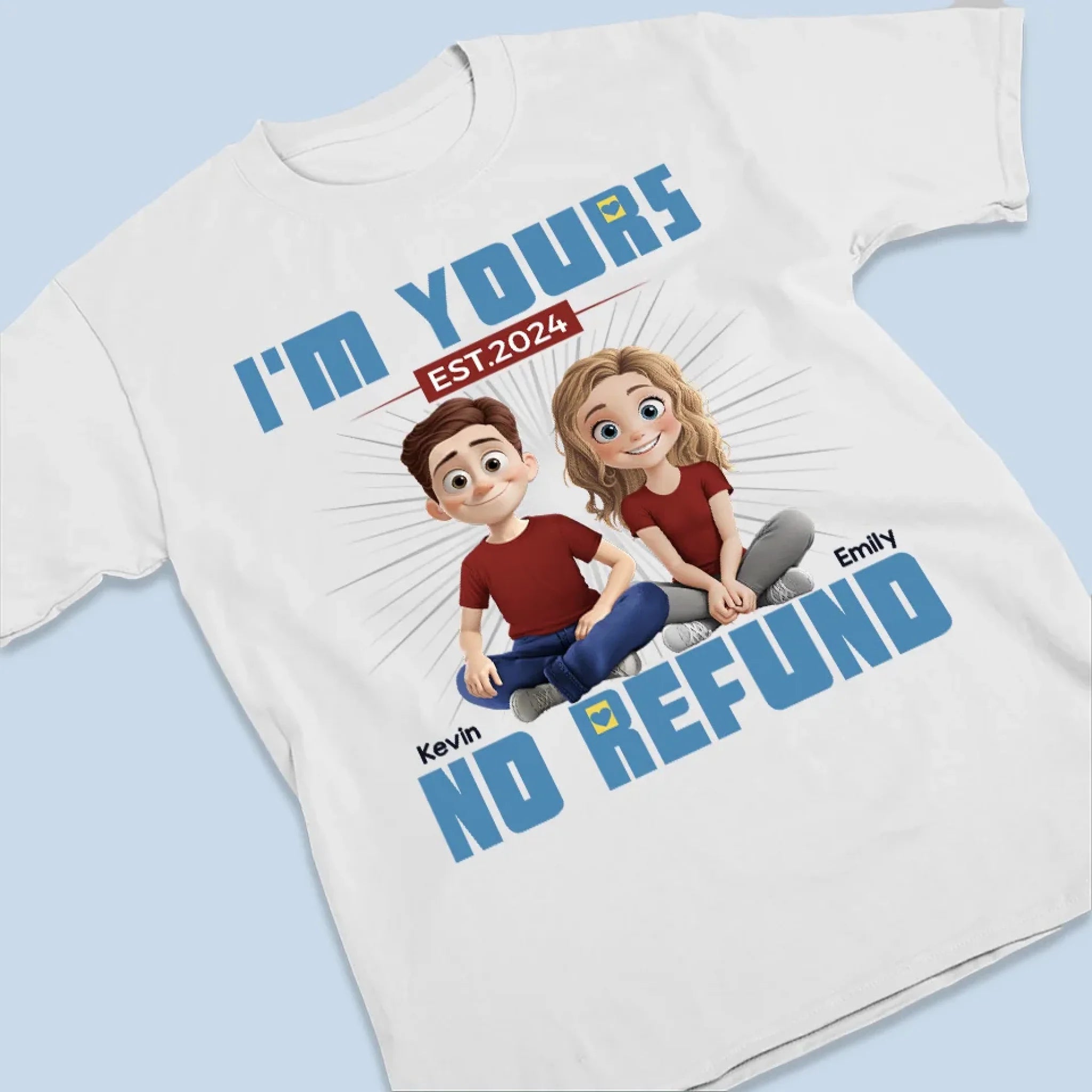 Custom Couple Apparel – Personalized Unisex T-Shirt or Hoodie, “Happily Ever After” Design, Anniversary Gift for Couples