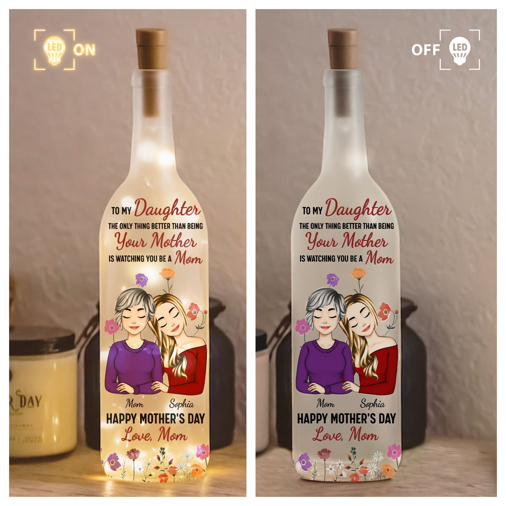 Seeing You as a Mom – New Edition Personalized Bottle Lamp