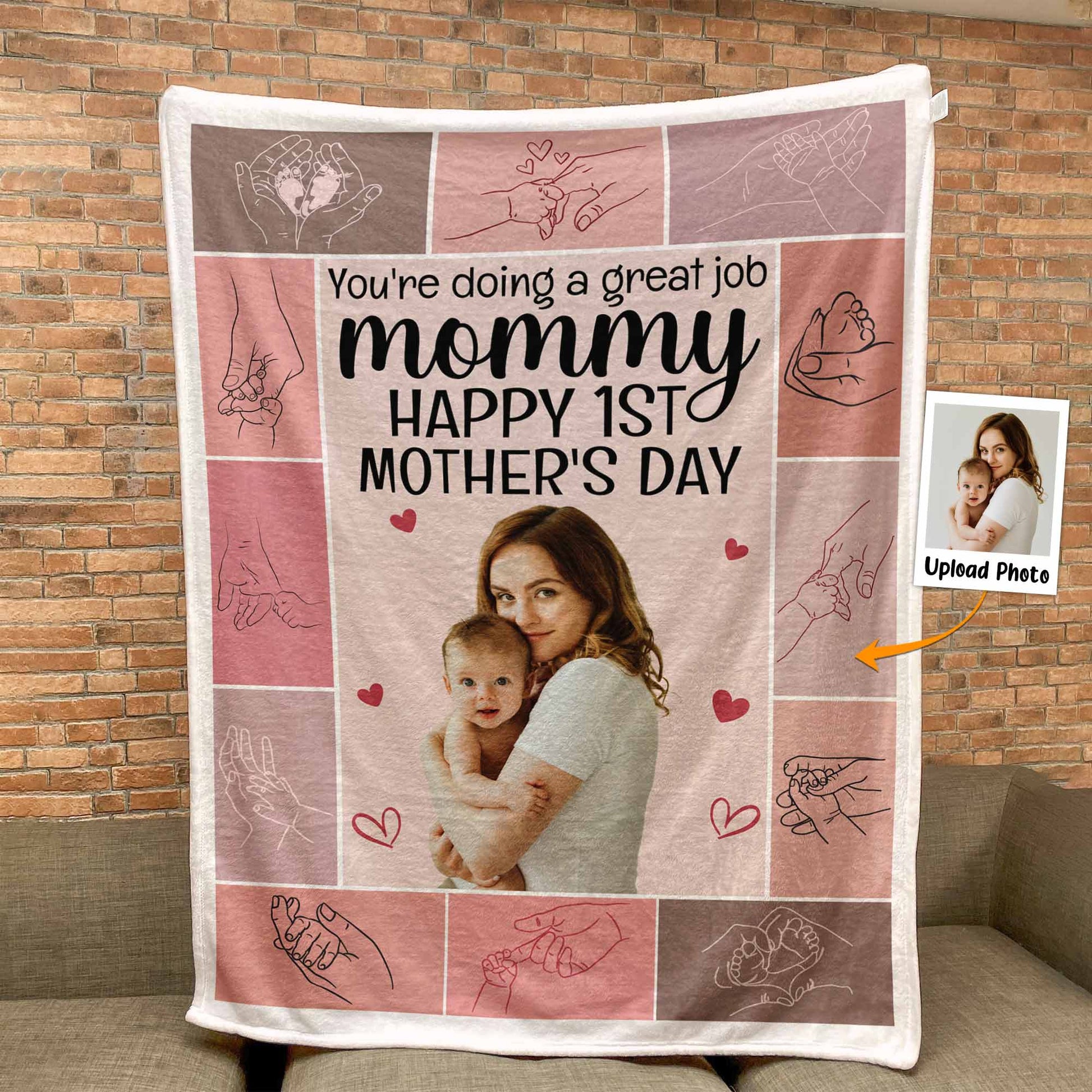 First Mother’s Day Celebration – Personalized Picture Blanket