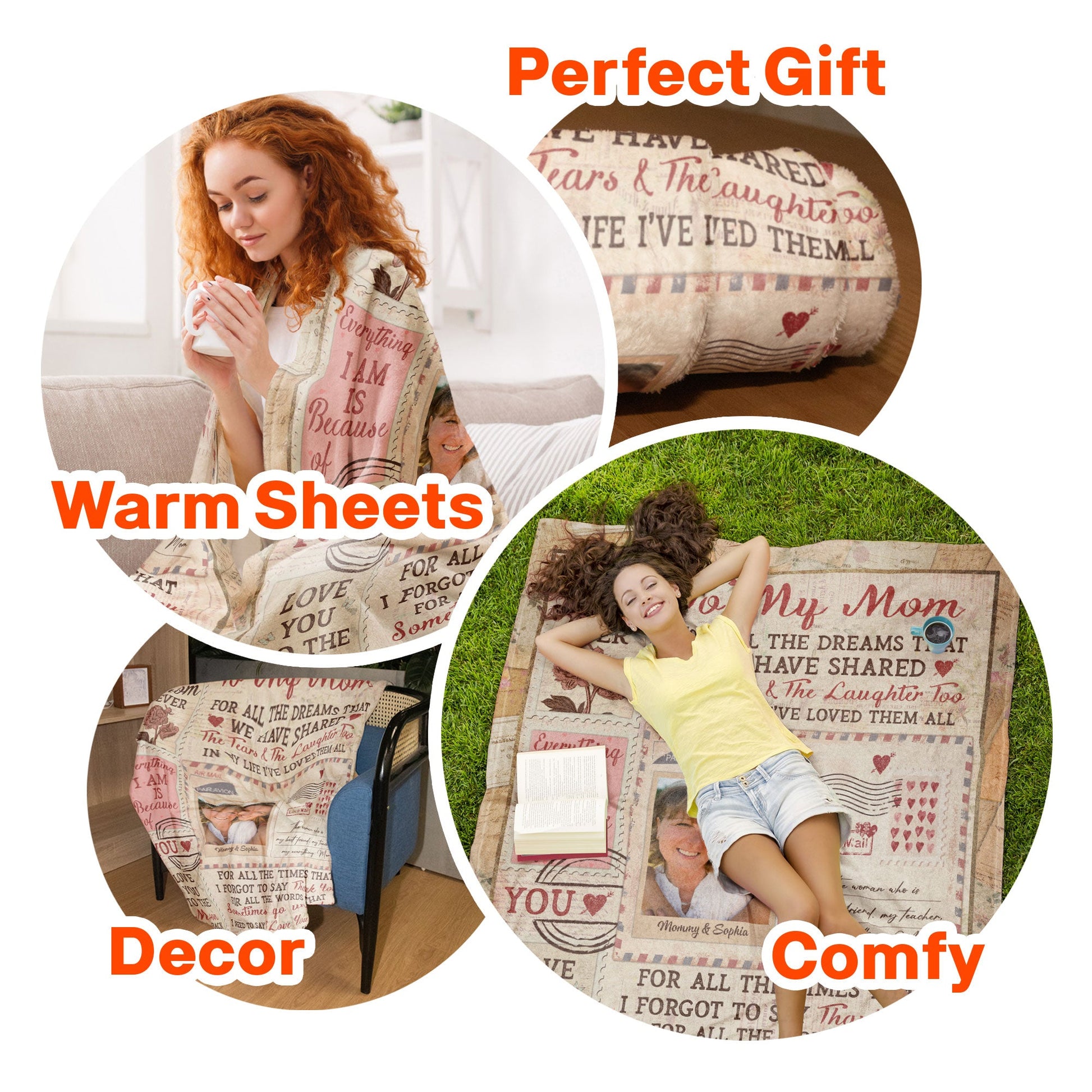 All My Love For Mom - Personalized Photo Blanket