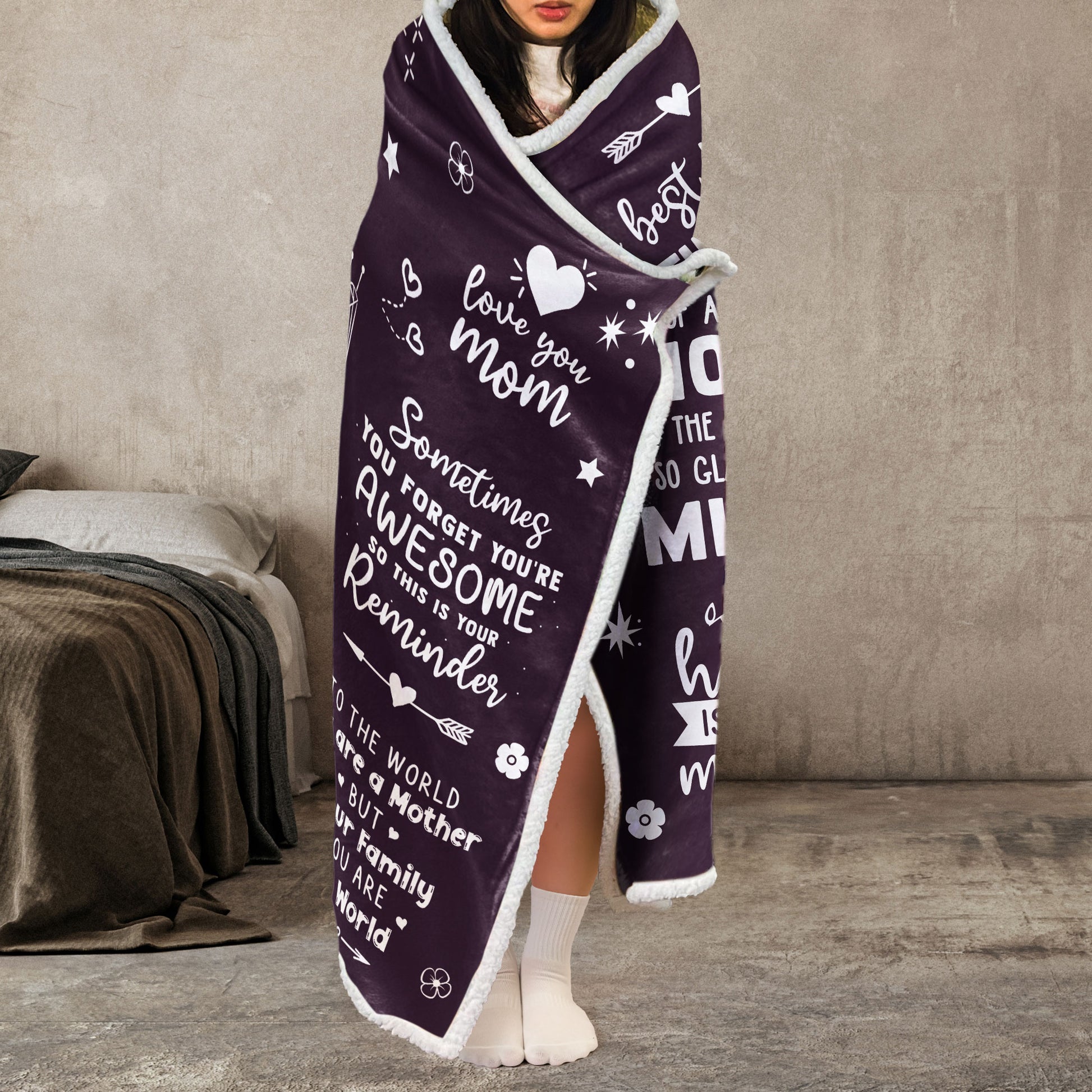 World’s Best Mom Gifts - Personalized Photo Wearable Blanket Hoodie