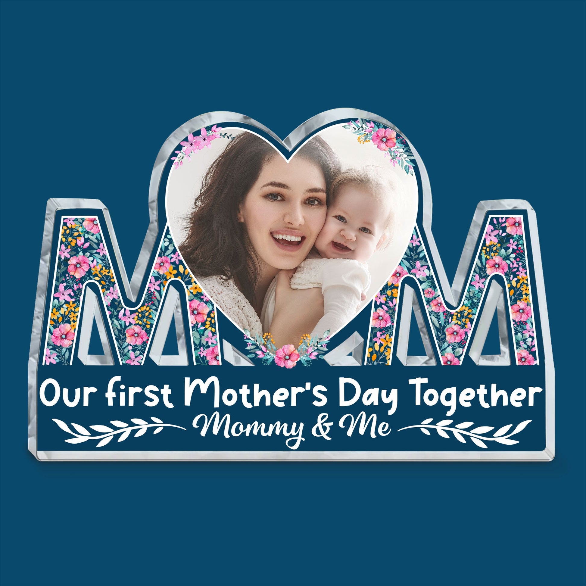 First Mother’s Day Together - Personalized Mom Shaped Acrylic Photo Plaque