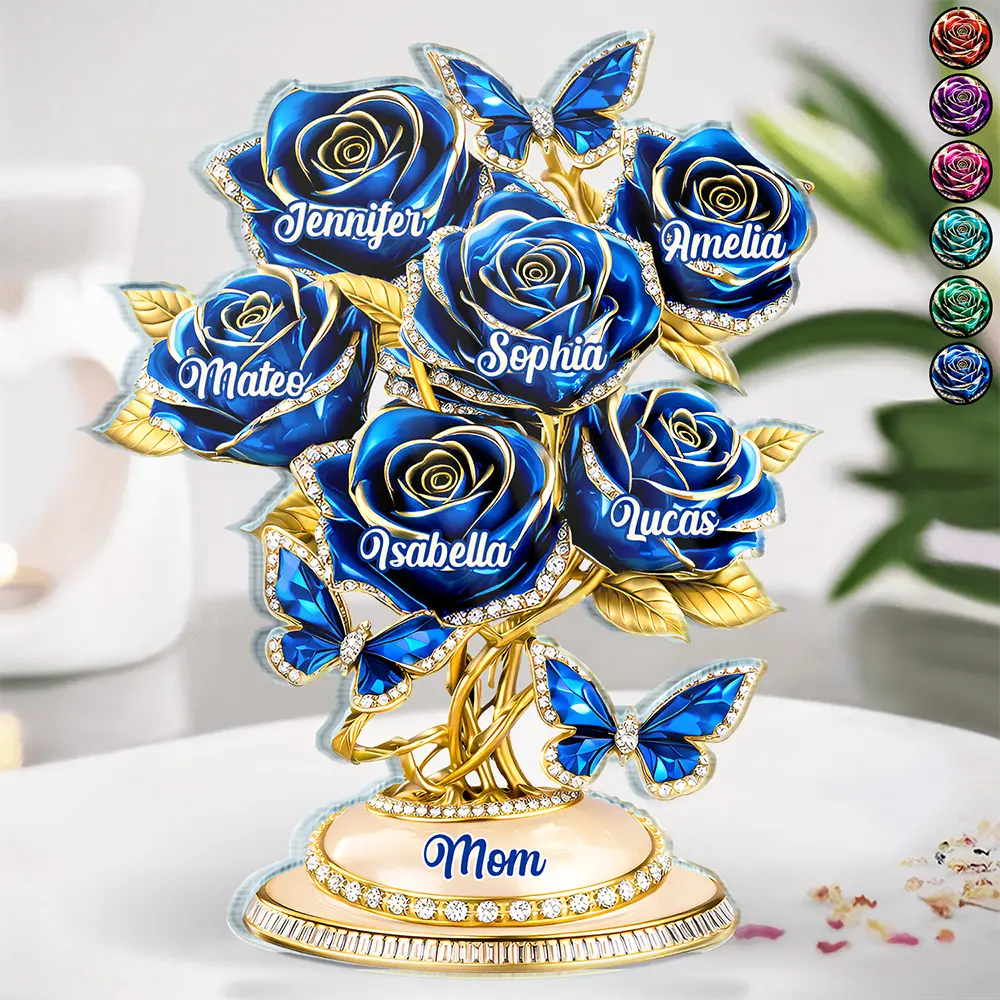 Mom’s Everlasting Love 3D Crystal Roses - Personalized Custom Acrylic Plaque