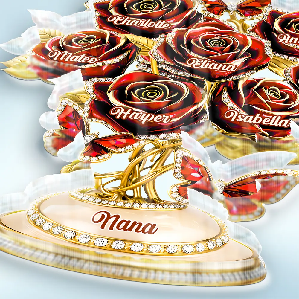 Mom’s Everlasting Love 3D Crystal Roses - Personalized Custom Acrylic Plaque