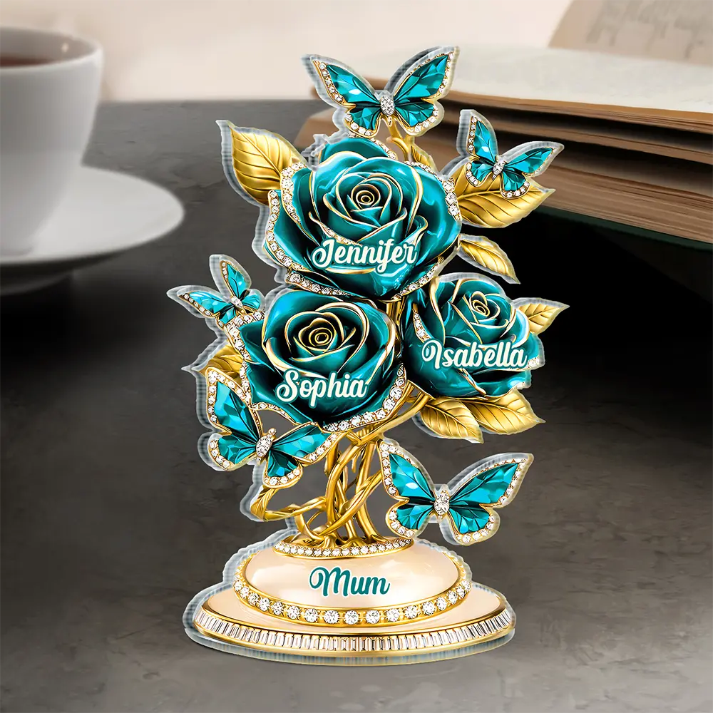 Mom’s Everlasting Love 3D Crystal Roses - Personalized Custom Acrylic Plaque