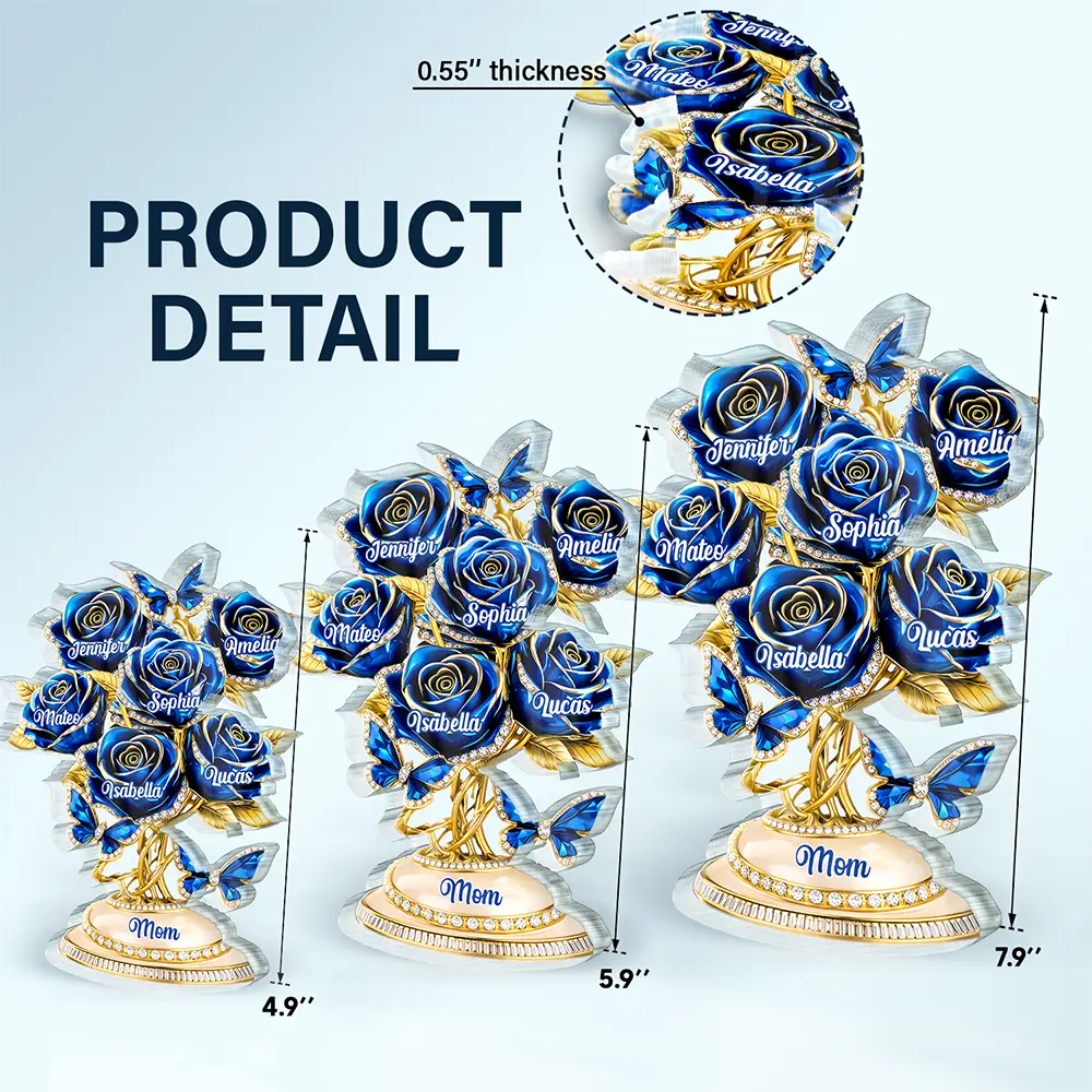 Mom’s Everlasting Love 3D Crystal Roses - Personalized Custom Acrylic Plaque