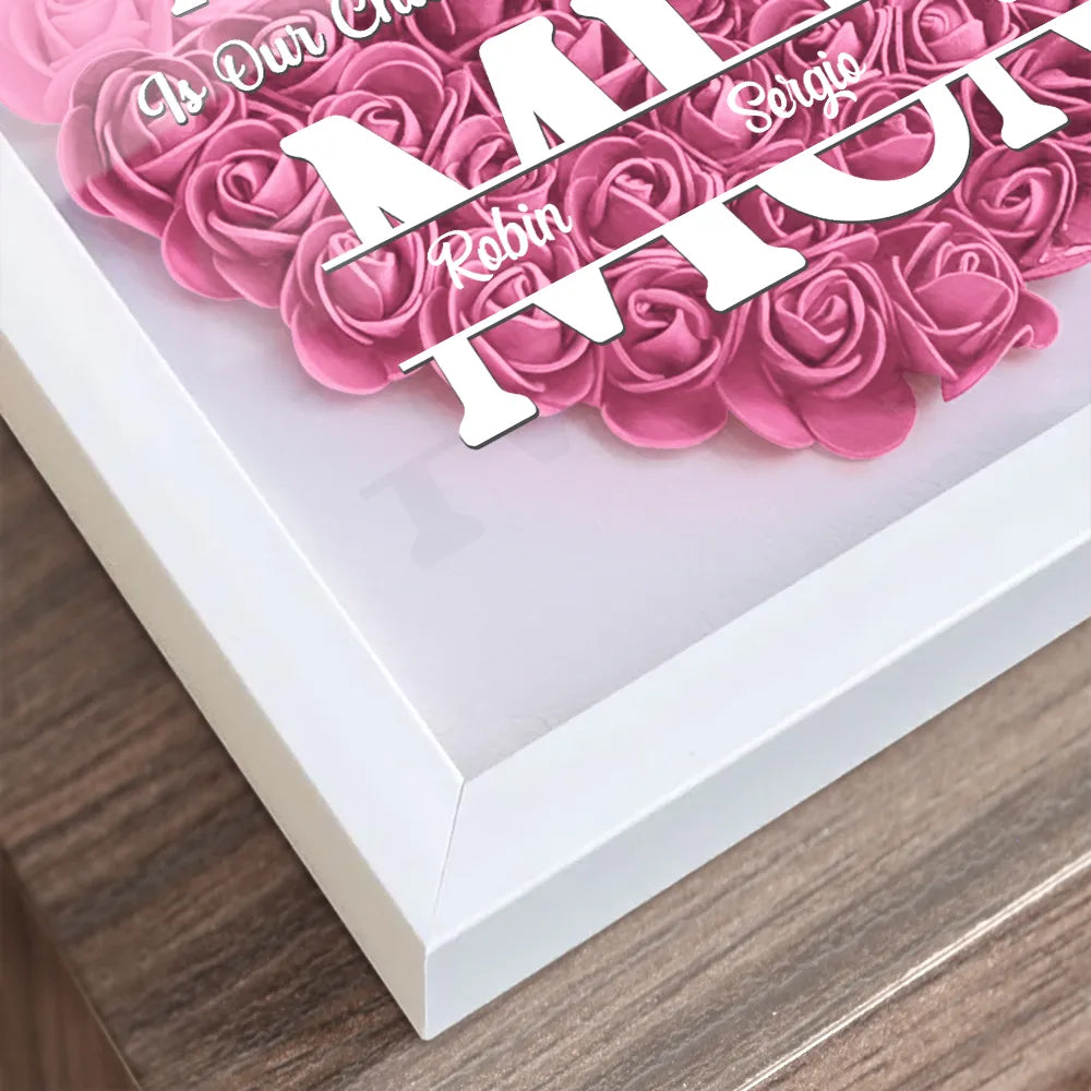 The Best Thing In My Life Is Having You As My Wife - Personalized Flower Shadow Box