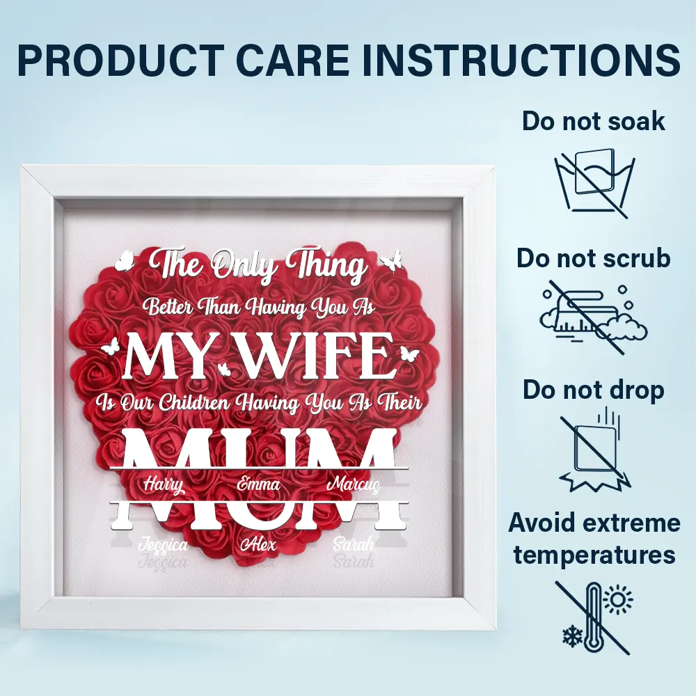 The Best Thing In My Life Is Having You As My Wife - Personalized Flower Shadow Box