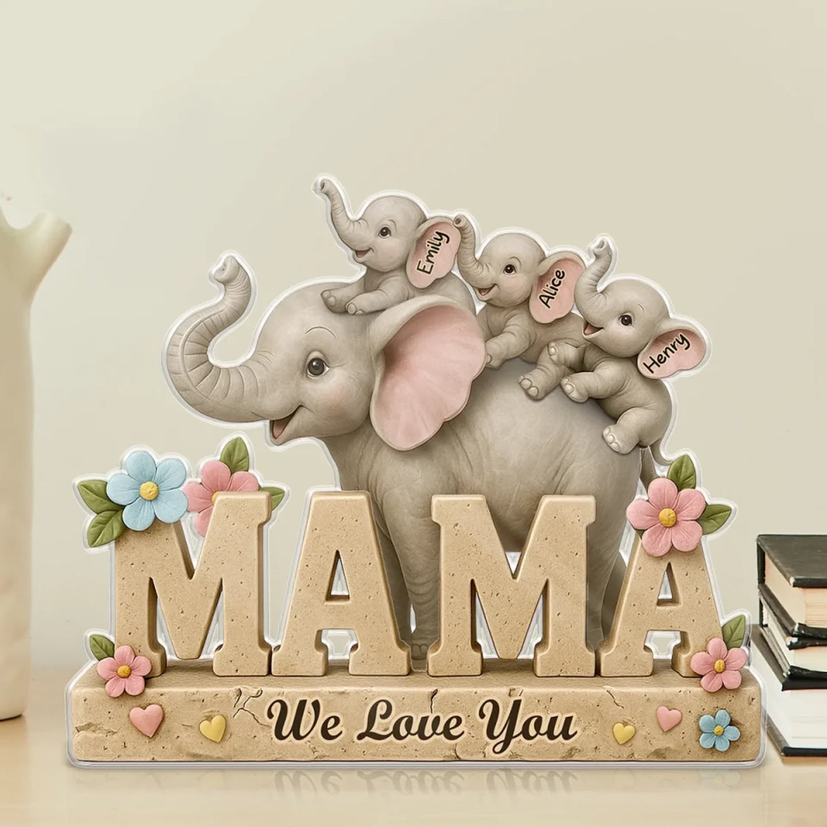 Personalized Acrylic Plaque – Custom Mother's Day Gift for Mom or Grandma – Love You So Much, Mama