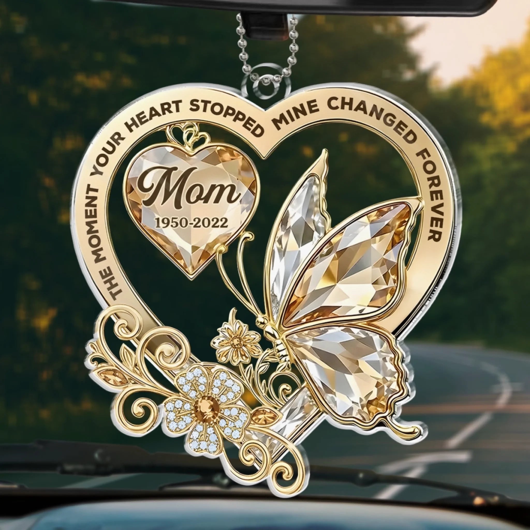 Personalized Acrylic Car Charm – Memorial Gift in Loving Memory of Mom or Dad – Always My Guardian Angel