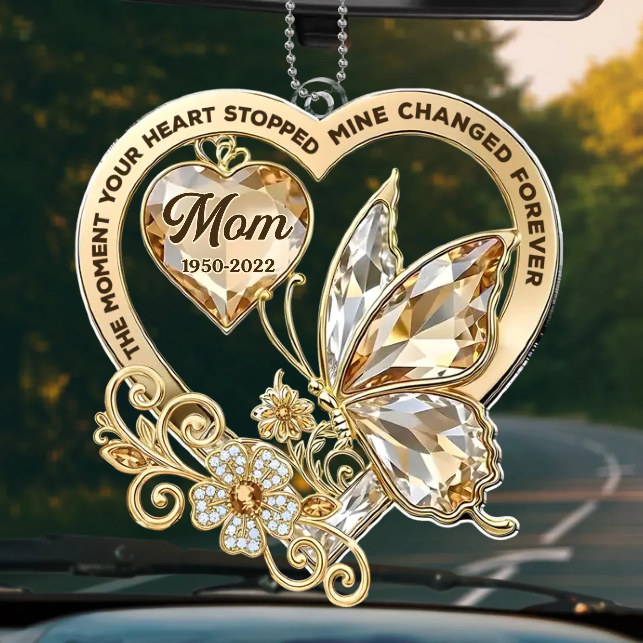 Personalized Acrylic Car Charm – Memorial Gift in Loving Memory of Mom or Dad – Always My Guardian Angel