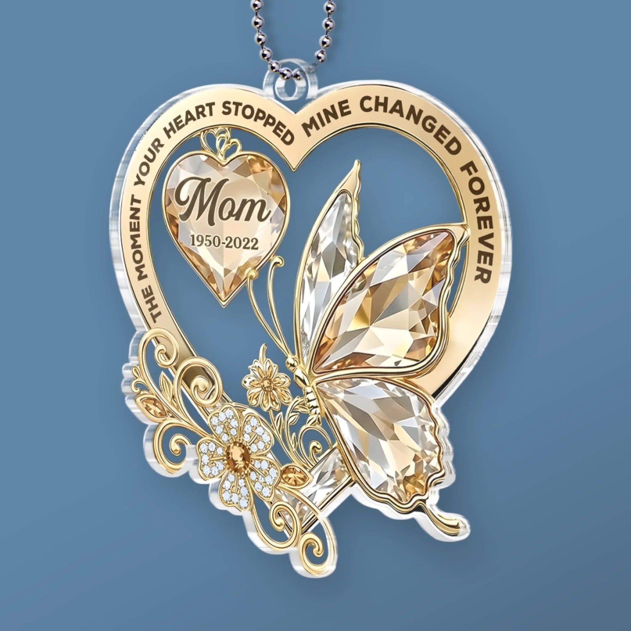 Personalized Acrylic Car Charm – Memorial Gift in Loving Memory of Mom or Dad – Always My Guardian Angel