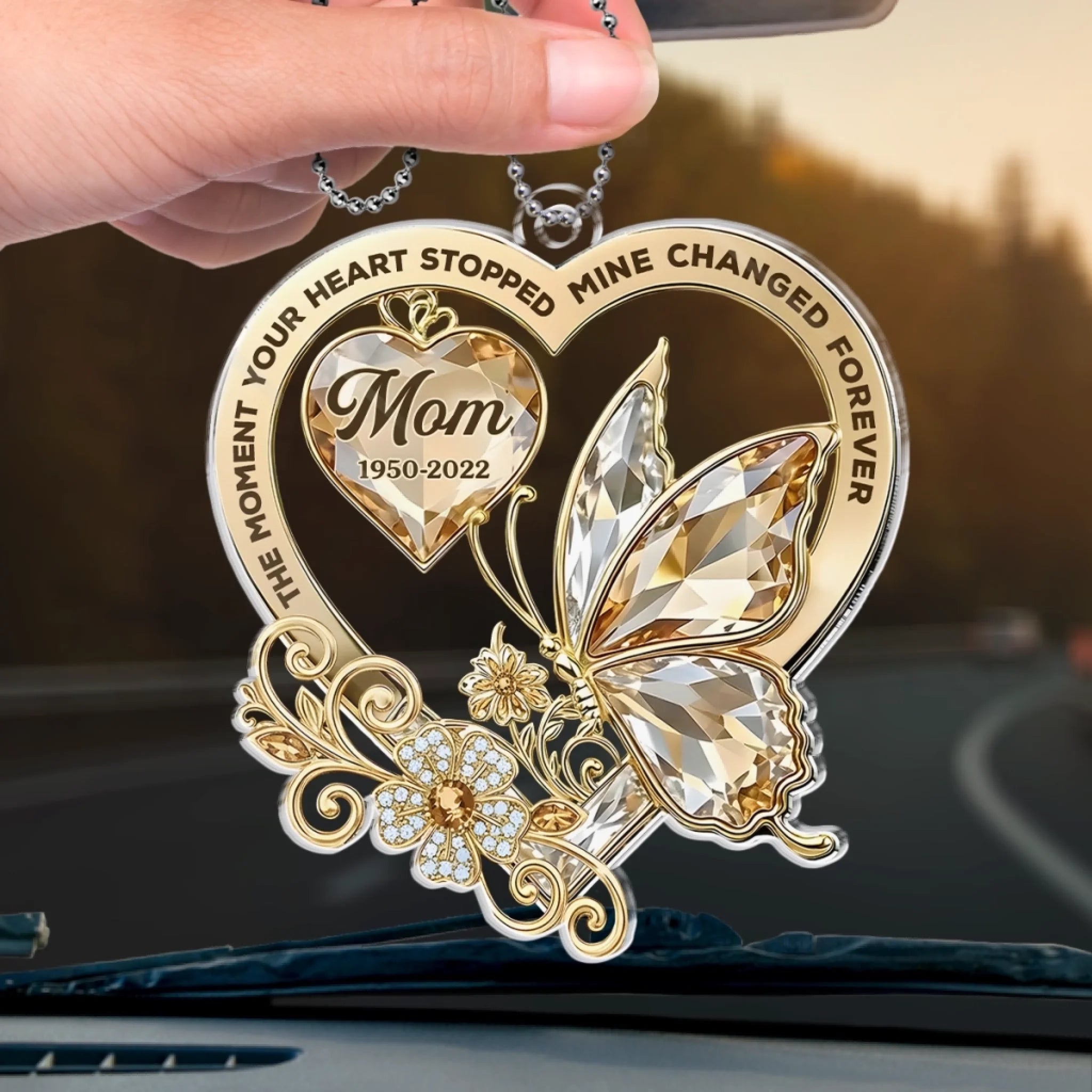 Personalized Acrylic Car Charm – Memorial Gift in Loving Memory of Mom or Dad – Always My Guardian Angel